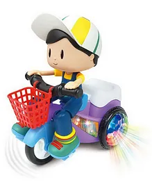 YAMAMA Stunt Tricycle Bump and Go Toy with 4D Lights -...