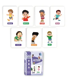 Clapjoy Action Double Sided Flash Cards for Kids Easy...