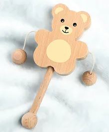 Babyhug Montessori  Wooden Baby Rattle Toy - Beige