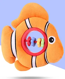 Bonfino Fish Plush Rattle Toy - Orange
