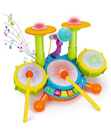 AKN TOYS Kids Drum Set with Toy Microphone for Kids -...