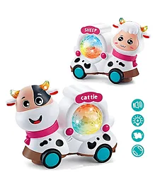 YAMAMA Musical Two-Sided Cattle And Sheep Animal Toy...