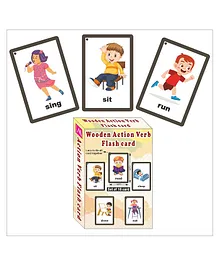 Wooden (MDF) Action Verb Learning Flash Card with...