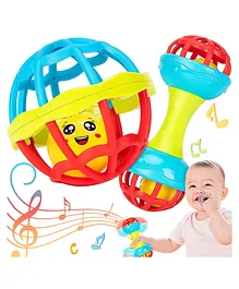 YAMAMA Ball And Dumbbell Rattle Teething Toy Set For...