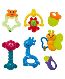 YAMAMA Baby Safari Rattle Set with Teethers Colorful...