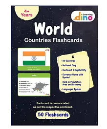 Learning Dino World Countries Flashcards, Multicolour