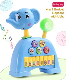 Babyhug Musical Light & Sound Elephant Piano with 5...