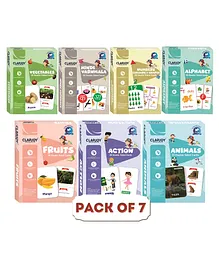 Clapjoy Combo Set of 7 Double Sided Flash Cards for...