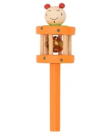 WudnKrafts Wooden Teddy Face Stick Baby Rattles with...