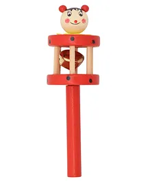 WudnKrafts Wooden Teddy Face Stick Baby Rattles with...