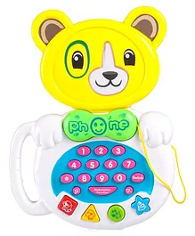 Babyhug Musical Teddy Telephone Learning Toy - Yellow