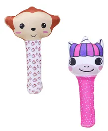 TOYTALES Combo of Hand Rattle Monkey and Unicorn, Pack...