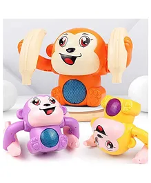 NIYAMAT Rolling Banana Monkey Toys with Voice/Light...