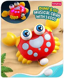 Babyhug Yellow Crawling Crab Musical Toy with 3 Egg...
