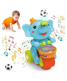 ADKD Elephant Musician Toy Walking Drum Playing with 2...