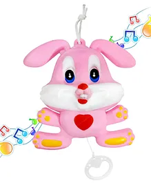 Bunie Hanging Rabbit Music Bell Toy for Babies Pink