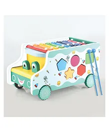 Aditi Toys Wooden Activity Bus 6-in-1 Montessori Toys...