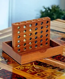 Mittimate Wooden Marble 3 Tie (Connect 4)  Portable...