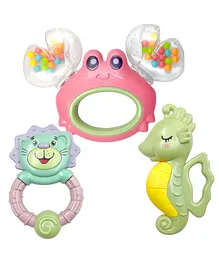 YAMAMA 3 Pcs Animal Theme Baby Rattle Toys Colourful...