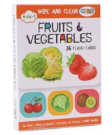 Kyds Play Flash Cards of Fruits & Vegetables White -...