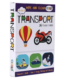 Kids Play 4 in 1 Wipe & Clean Transport Flash Cards -...