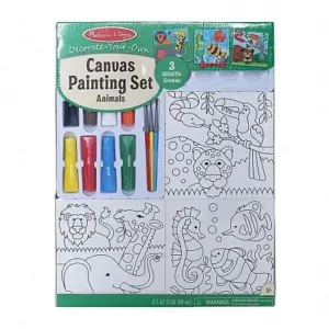 Melissa & Doug Canvas Painting Set - Animals, Multi Color DIY Art & Craft Kits for Kids age 5Y+