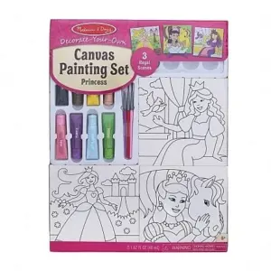 Melissa & Doug Canvas Painting Set - Princess, Multi Color DIY Art & Craft Kits for Kids age 5Y+