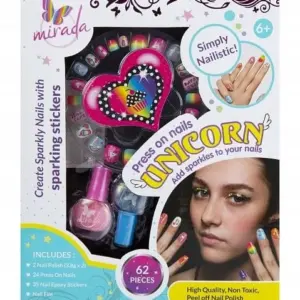 Mirada Press on Nails  Unicorn DIY Art & Craft Kits for age 6Y+