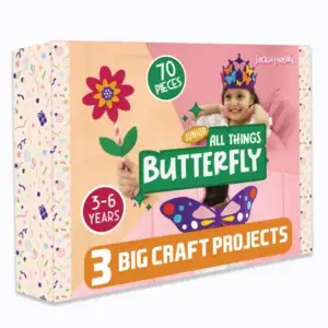 Jack In The Box Butterflies Costume 3 Craft Projects Kit For Girls Ages 3Y+, Multicolour