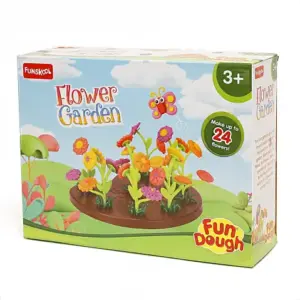 Funskool Fun Dough Flower Garden with 1 tub of 75g & 4 tubs of 50g each & Accessories, 24PCs, 3Y+, Multicolour