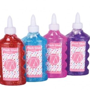 Colourful Flash Glue by Hamster London for Kids, Pack of 4, Ideal for School & Home Crafts, 3Y+
