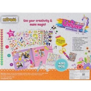 Create Your Own Unicorn Scrapbook by Mirada, Includes 430 Pcs & Glow In The Dark Stickers, Multicolour, 3 Years+
