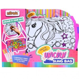 Mirada Color Your Own Unicorn Sling Bag, 3Y+, Multicolour