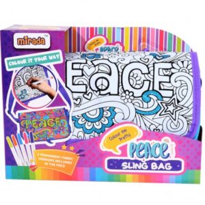 Mirada Color Your Own Peace Sling Bag, 3Y+, Multicolour