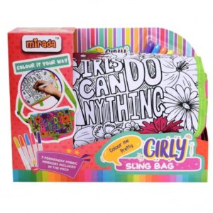 Mirada Color Your Own Girlie Sling Purse, 3Y+, Multicolour