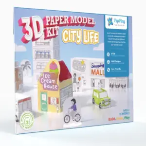 PepPlay 3D Paper Model Kit City Life For Kids of Age 6Y+, Multicolour