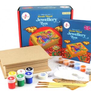 Kalakaram Paint Kerala Mural Art on Jewellery Box Painting Kit, DIY Painting Kit for Kids and Adults, Gift for Kids, 12Y+, Multicolour