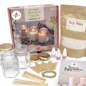 Kalakaram Scented Jar Candle Making Kit, Make 3 Scented Jar Candles from this Kit, Kids and Adults DIY Kit, Gift For Kids, 10Y+, Multicolour
