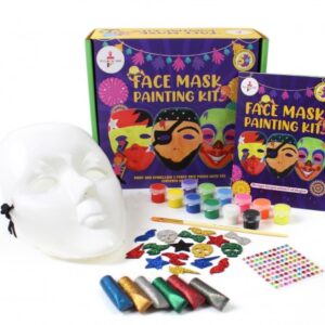 Kalakaram DIY Face Mask Painting Kit for Kids, Paint your Own Party mask with Content of this Kit, DIY Painting Kit for Kids, 5Y+, Multicolour