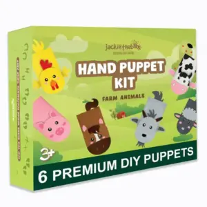 Jack In The Box Hand Puppet Farm Animal DIY Arts and Craft Kit for Kids 6-in-1 For Kids of Age 3Y+, Multicolour