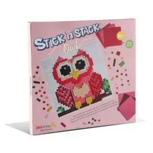 Jack In The Box STICK 'N' STACK Owl Design Mosaic Arts and Crafts with 3D Foam Stickers For Kids of Age 10Y+, Multicolour