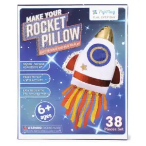 PepPlay Make Your Rocket Pillow DIY Crafts Kit For Kids of Age 6Y+, Multicolour