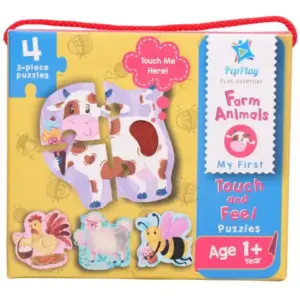 PepPlay My First Touch & Feel Puzzles Farm Animals For Kids of Age 12M+, Multicolour