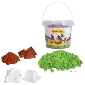 Youreka Non-Toxic Wonder Sand, 4 Cutter Moulds, 500 Grams, Green, 5Y+