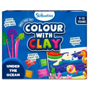 Skillmatics Colour With Clay: Under The Oceans, No Mess Art Clay Canvas, 5Y+