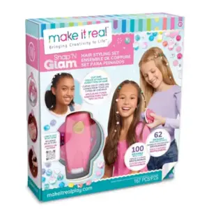 Make It Real DIY Toys Set - Snap n' Glam Hair Styling Set, Multicolor, 8Y+