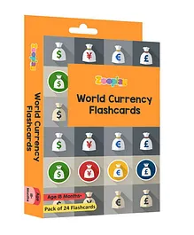Zooplay India World Currency Flashcards Pack of 24 -...
