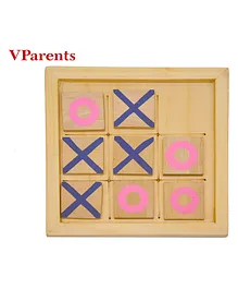 VParents Wooden Tic Tac Toe Board - Off White Green